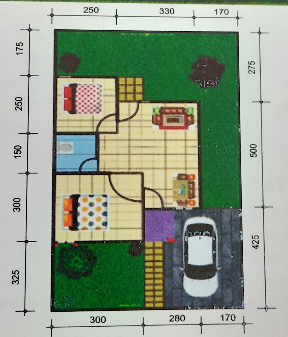 foto denah rumah tipe 36 perumahan RSH Griya Ar-Rasyid Indah 01