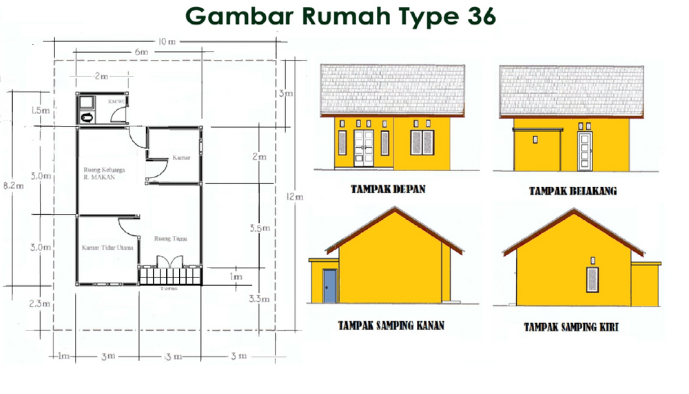 foto denah rumah tipe 36 perumahan VILA RATU PERMAI