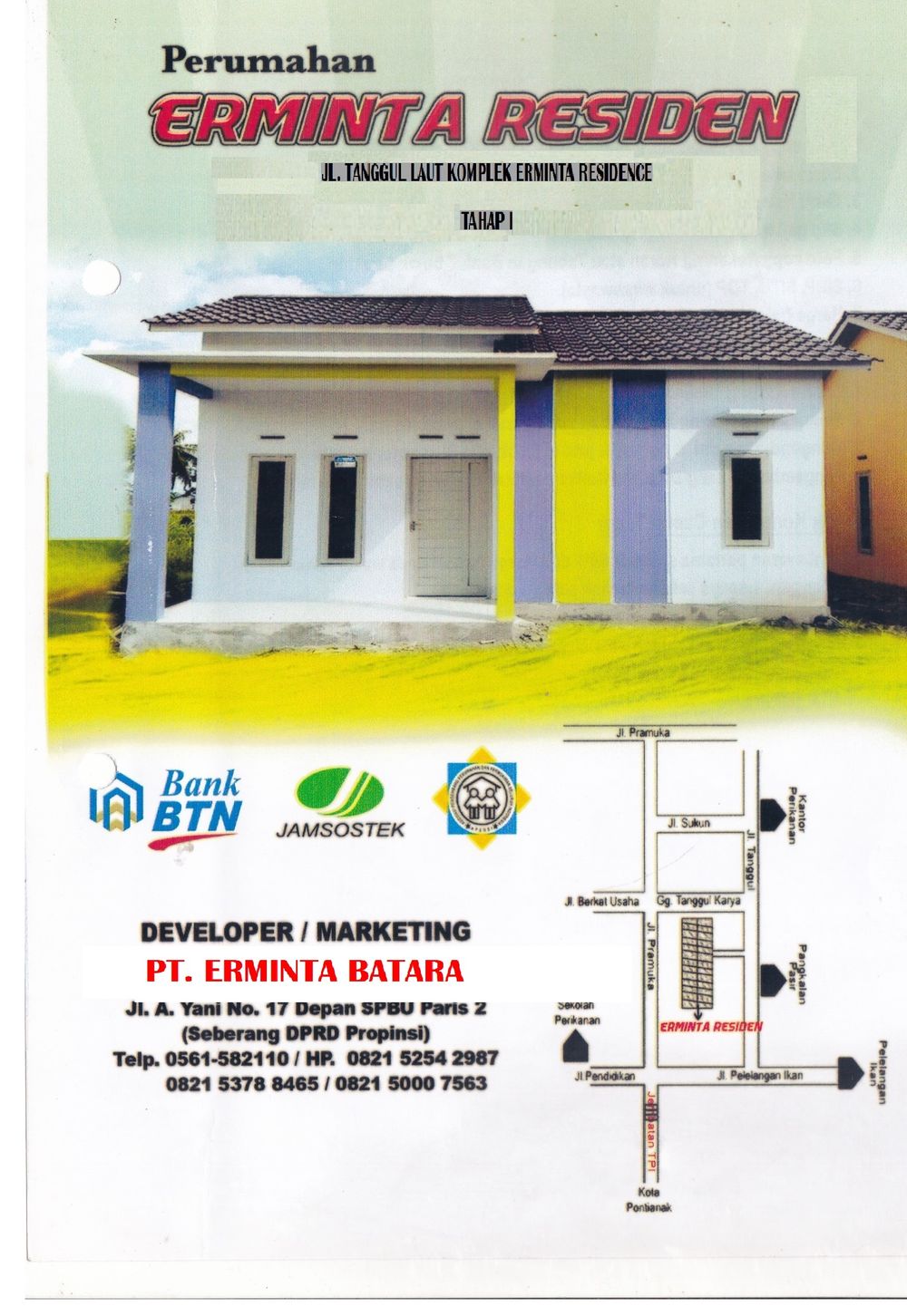 foto denah rumah tipe 36 perumahan Erminta Residence Tahap 1