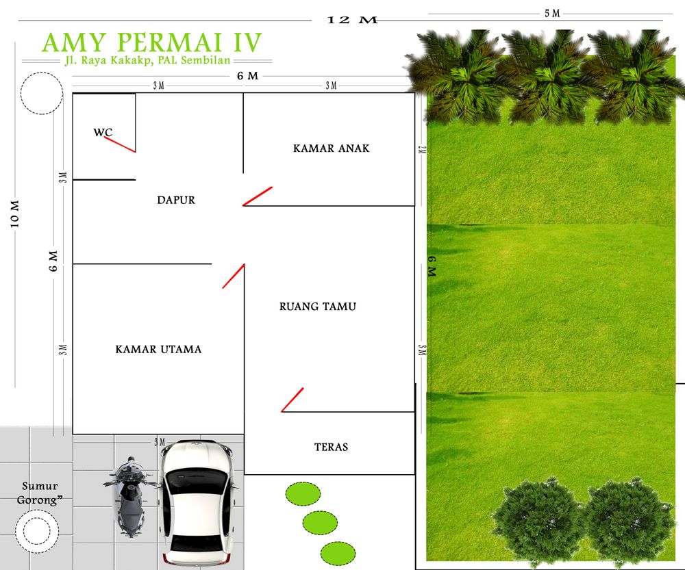foto denah rumah tipe 36plus perumahan Komp. Amy Permai 4 