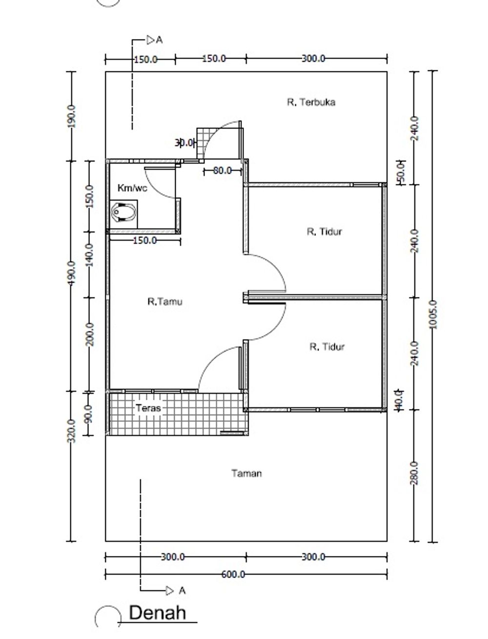 foto denah rumah tipe 30/61 perumahan ALAM KRAPYAK GREEN RESIDENCE