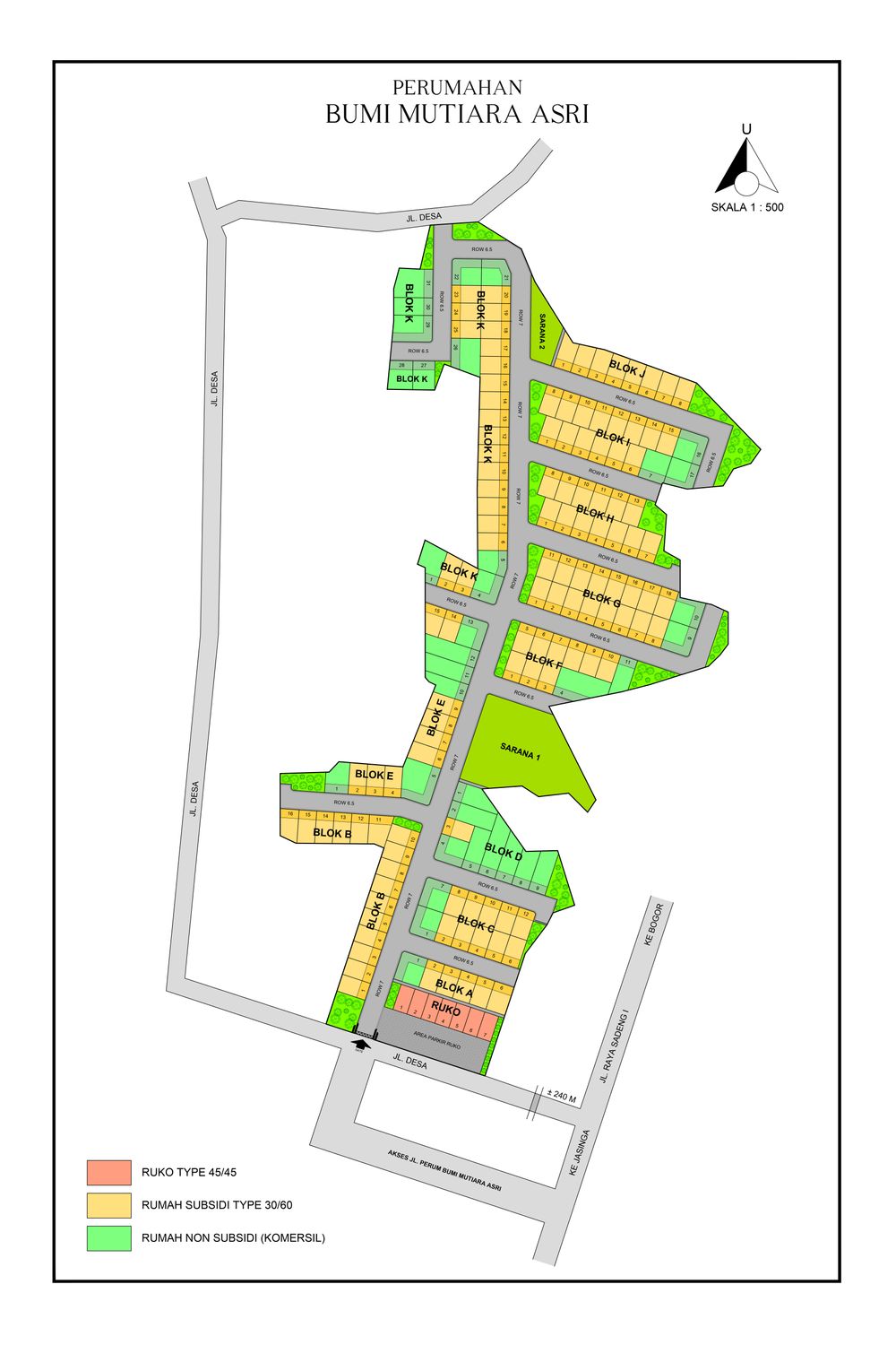 foto denah rumah tipe 30/60 perumahan Bumi Mutiara Asri