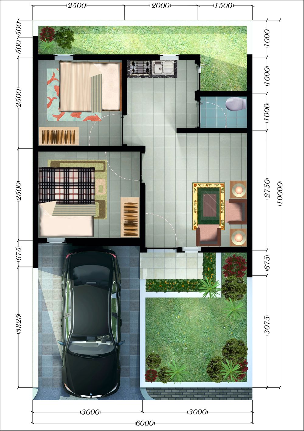 foto denah rumah tipe 30 perumahan Mekar Agung Residence 2