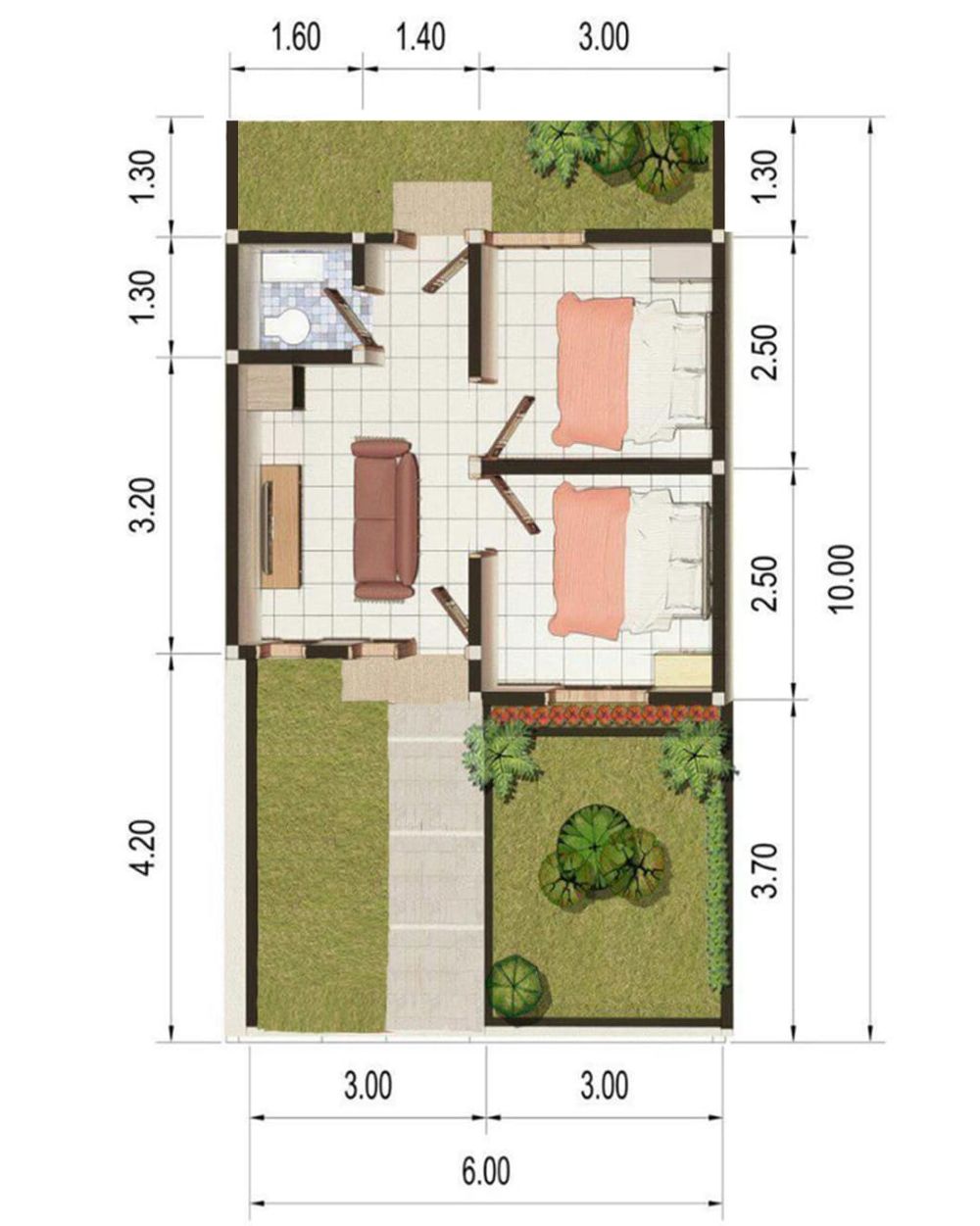 foto denah rumah tipe 27/60 perumahan SHANAYA BINTANG RESIDENCE