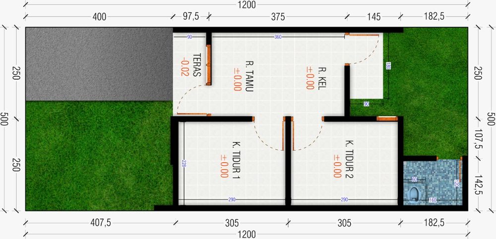 foto denah rumah tipe Gs 1.2 perumahan GRIYA SEJAHTERA 1 TAHAP 2