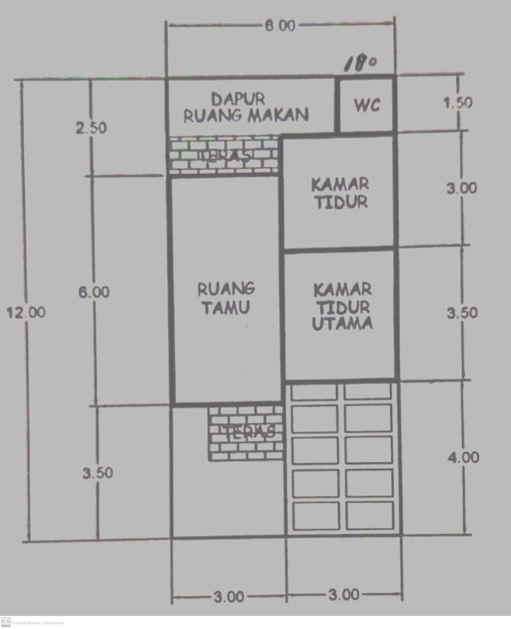 foto denah rumah tipe 36/72 perumahan IZDIEN BUKIT BAMBA