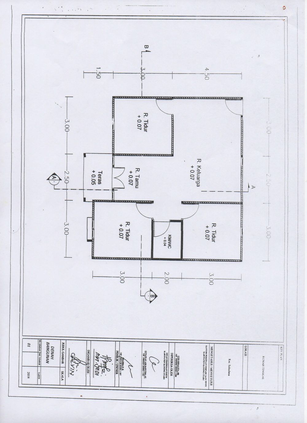 foto denah rumah tipe 60 perumahan Permata Sukadana Residence