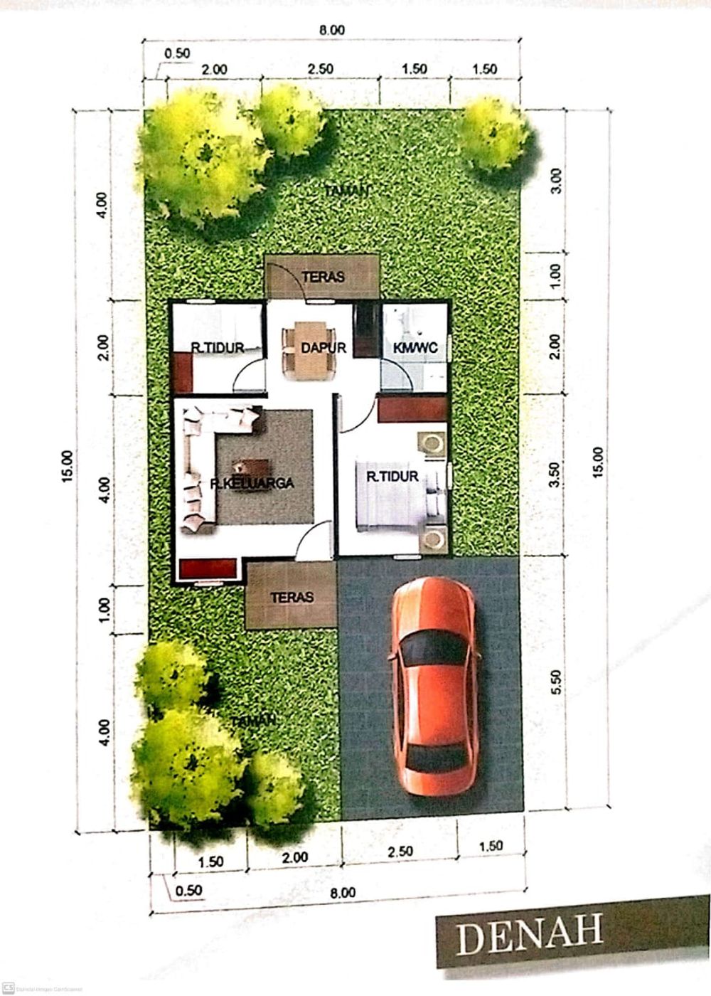 foto denah rumah tipe 36 perumahan Gading Permai Residence