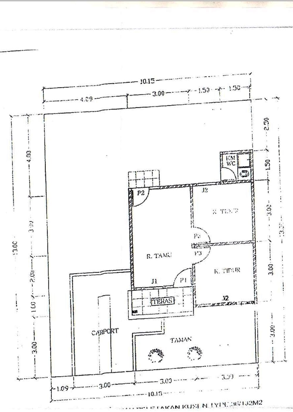 foto denah rumah tipe RHS 36 perumahan RIMBO ASRI RESIDENCE I