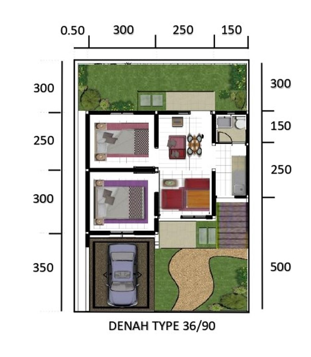 foto denah rumah tipe 36 perumahan Azka Residence
