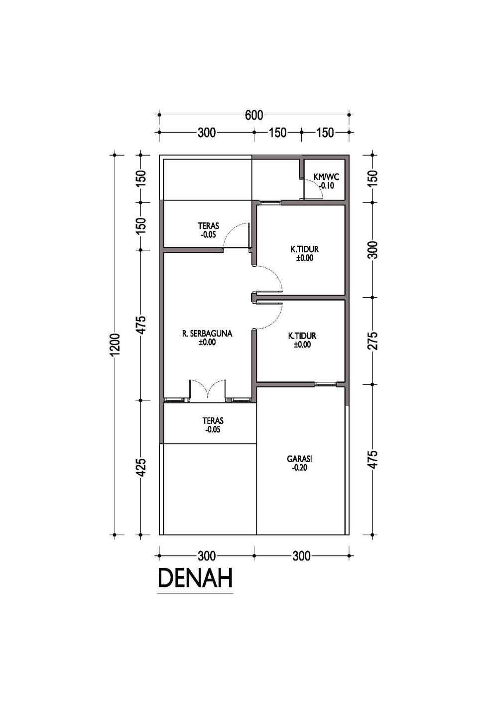 foto denah rumah tipe 36/72 perumahan GRIYA BERKAT REGENCY 2