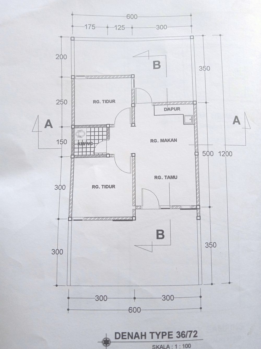 foto denah rumah tipe 36/72 perumahan Perumahan Medium Residence Tobelo