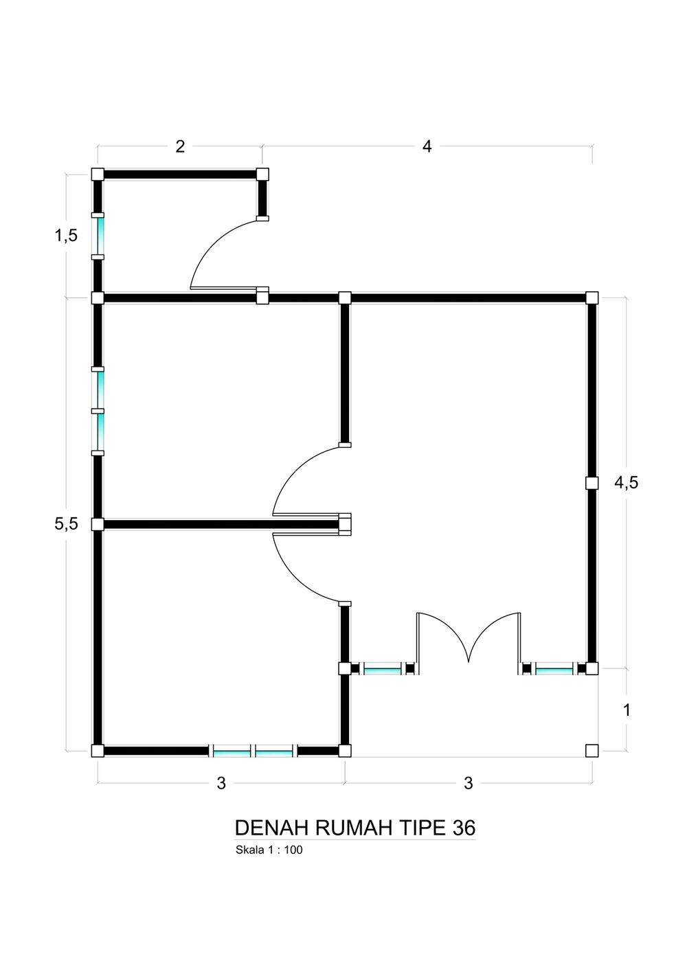 foto denah rumah tipe 36 perumahan RAFASYA DWI PUTRA Residence 2