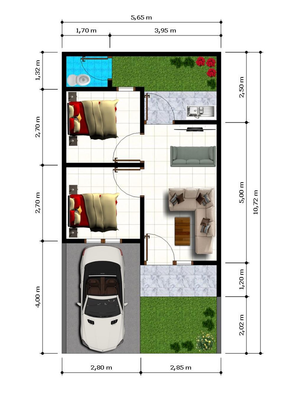foto denah rumah tipe 36/60 perumahan GRIYA JABON RESIDENCE
