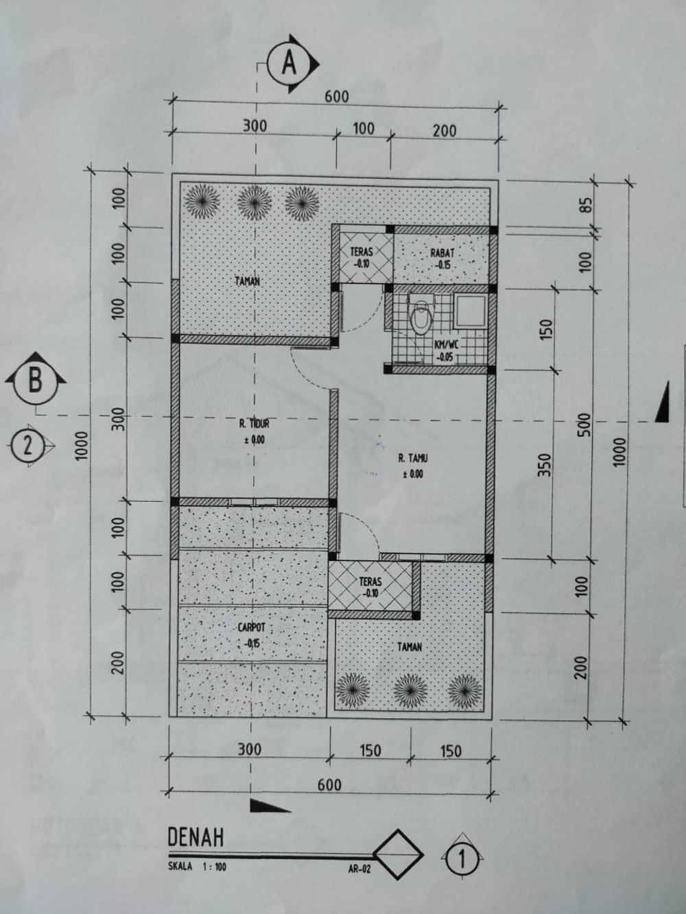 foto denah rumah tipe 30/60 perumahan BUKIT KENCANA RESIDENCE