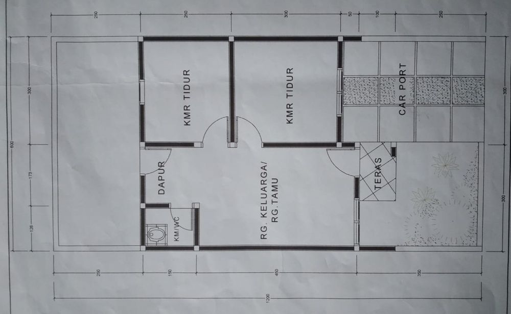 foto denah rumah tipe 36/72 perumahan GRAND KAYANGAN RESIDENCE