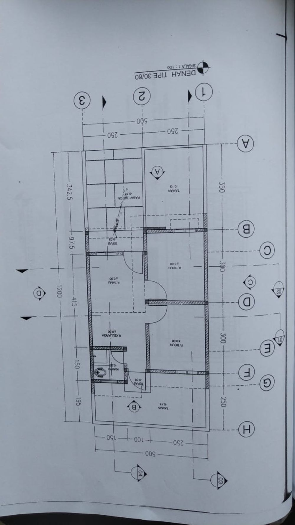 foto denah rumah tipe 30 perumahan BUKIT PRINGSARI