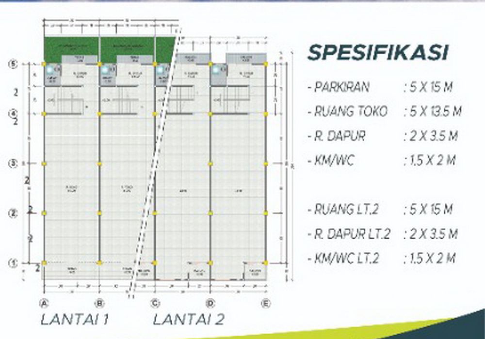 foto denah rumah tipe RUKO perumahan JANNATI 1 RESIDENCE KOYA BARAT, Kota Jayapura, Papua