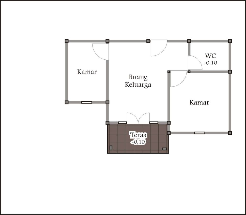 foto denah rumah tipe Standart A - Ulin perumahan BORNEO JAYA RESIDENCE