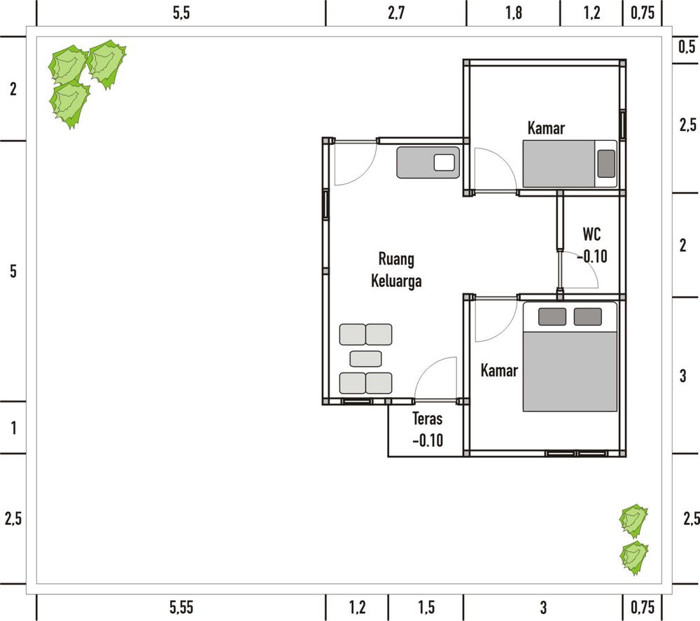 foto denah rumah tipe Standart perumahan BORNEO JAYA RESIDENCE