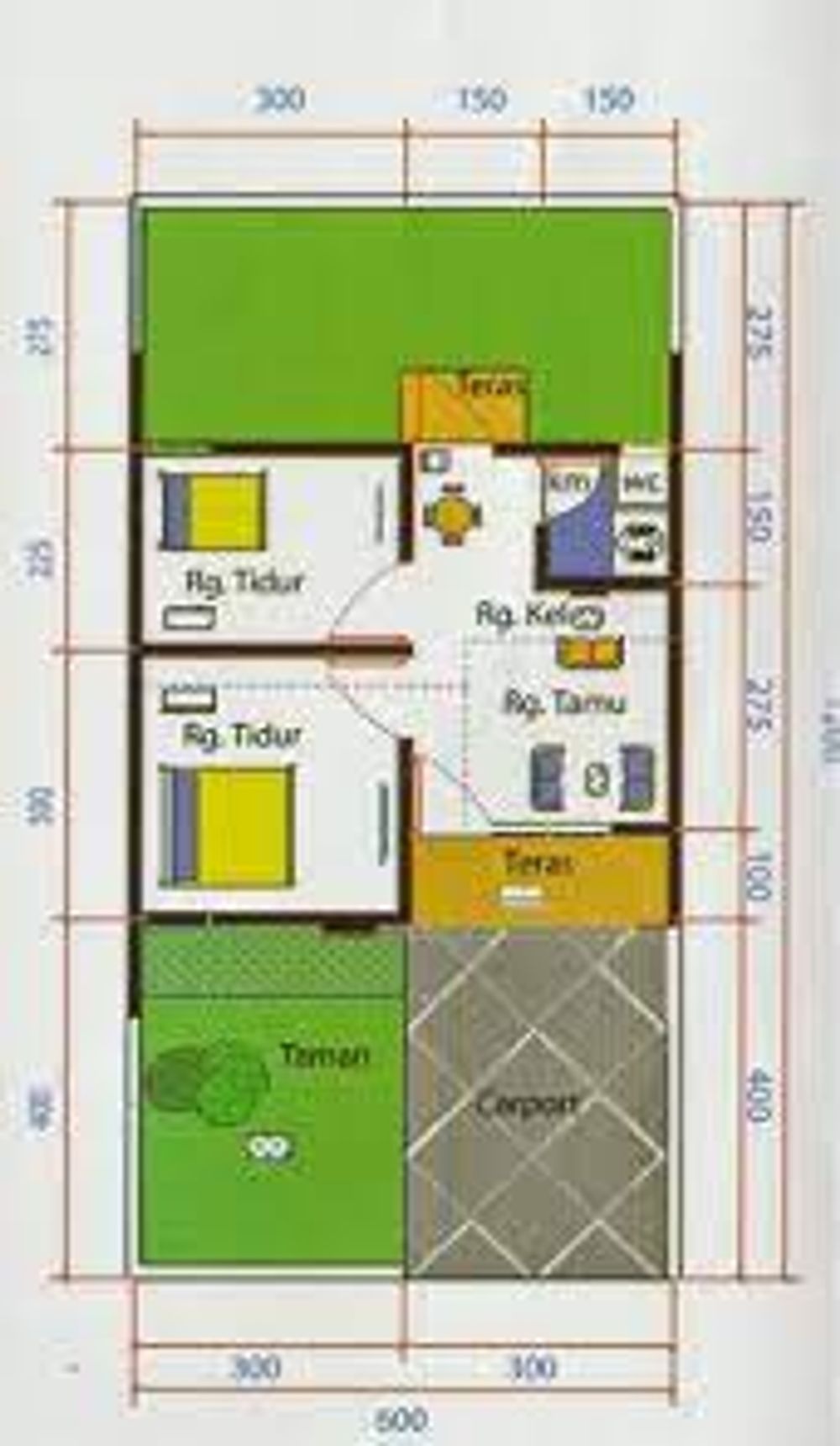 foto denah rumah tipe 30/72 perumahan Pesona Bukit Cikembar