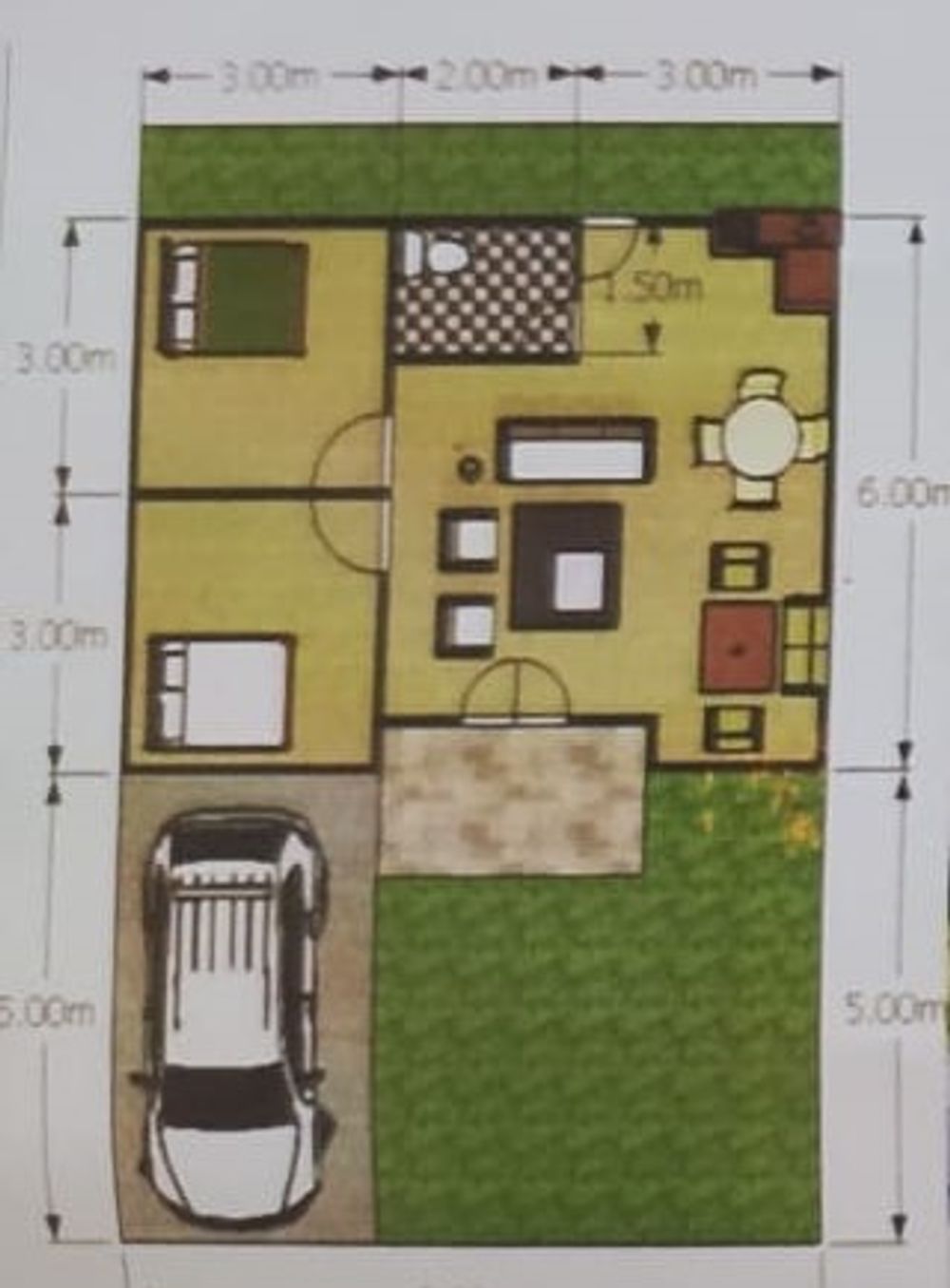 foto denah rumah tipe 48/96 perumahan Panorama Asri