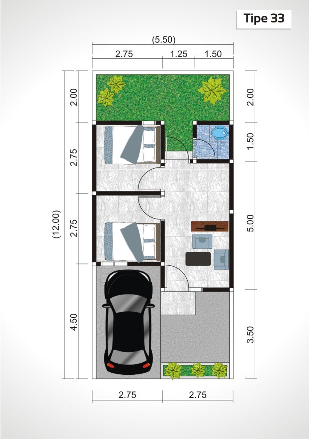 foto denah rumah tipe 33 perumahan WALISONGO RESIDENCE 
