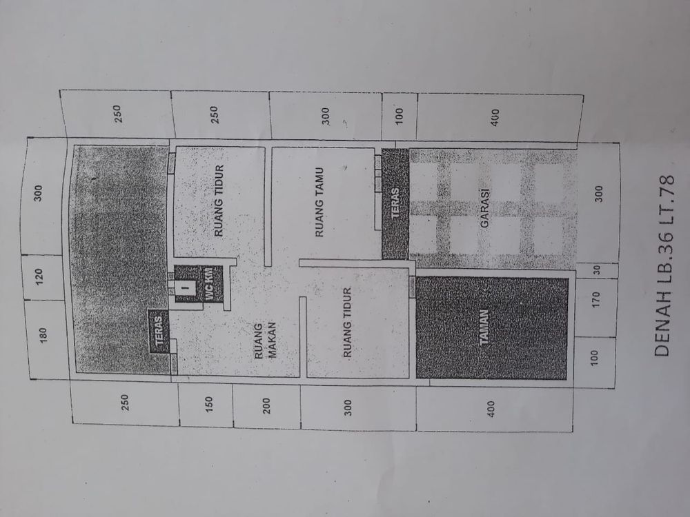 foto denah rumah tipe 36/78 perumahan BTN ANGREK PERMAI SESE