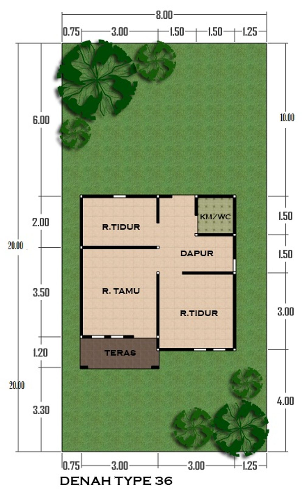 foto denah rumah tipe 36 perumahan Zain permai 3