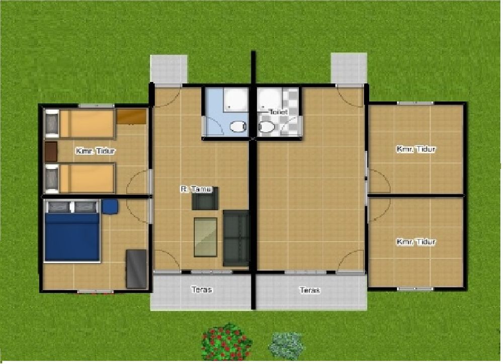 foto denah rumah tipe T 36 perumahan BIAK PERMAI