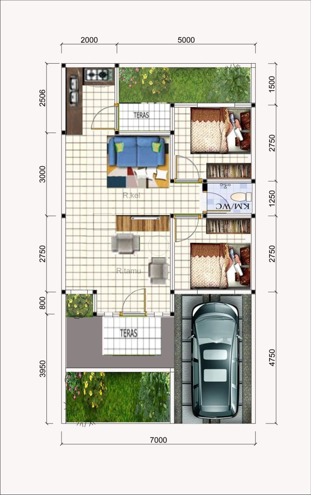 foto denah rumah tipe 45 perumahan Cluster Munjungagung Asri