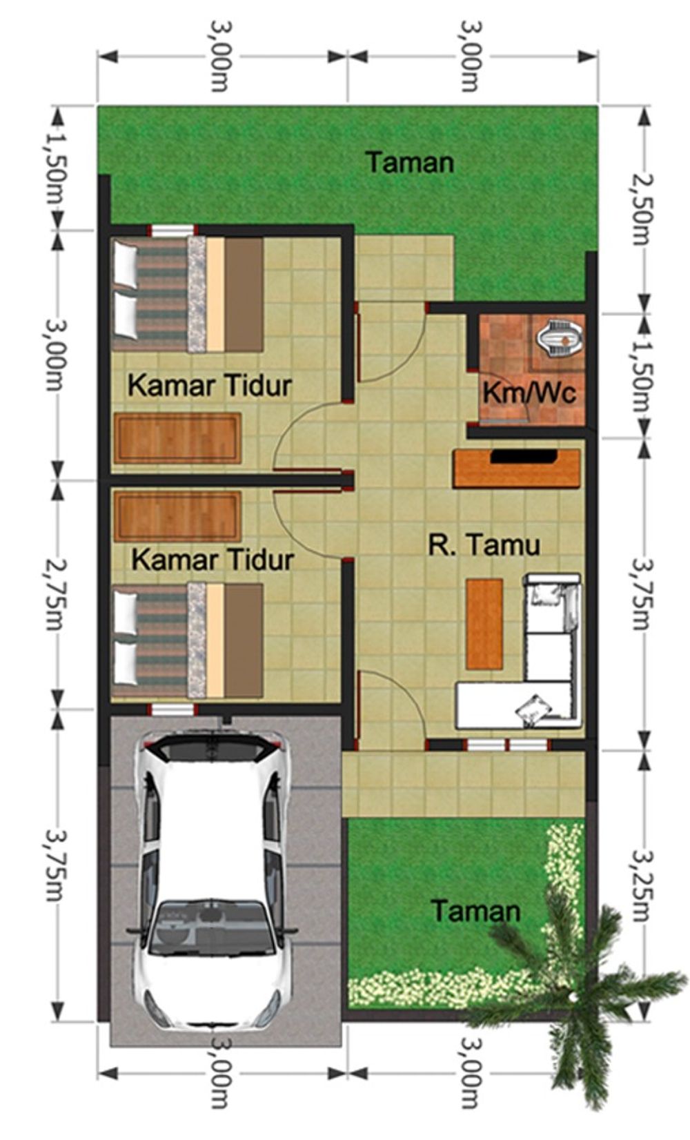 foto denah rumah tipe IBADA LESTARI 36/66 perumahan IBADA LESTARI