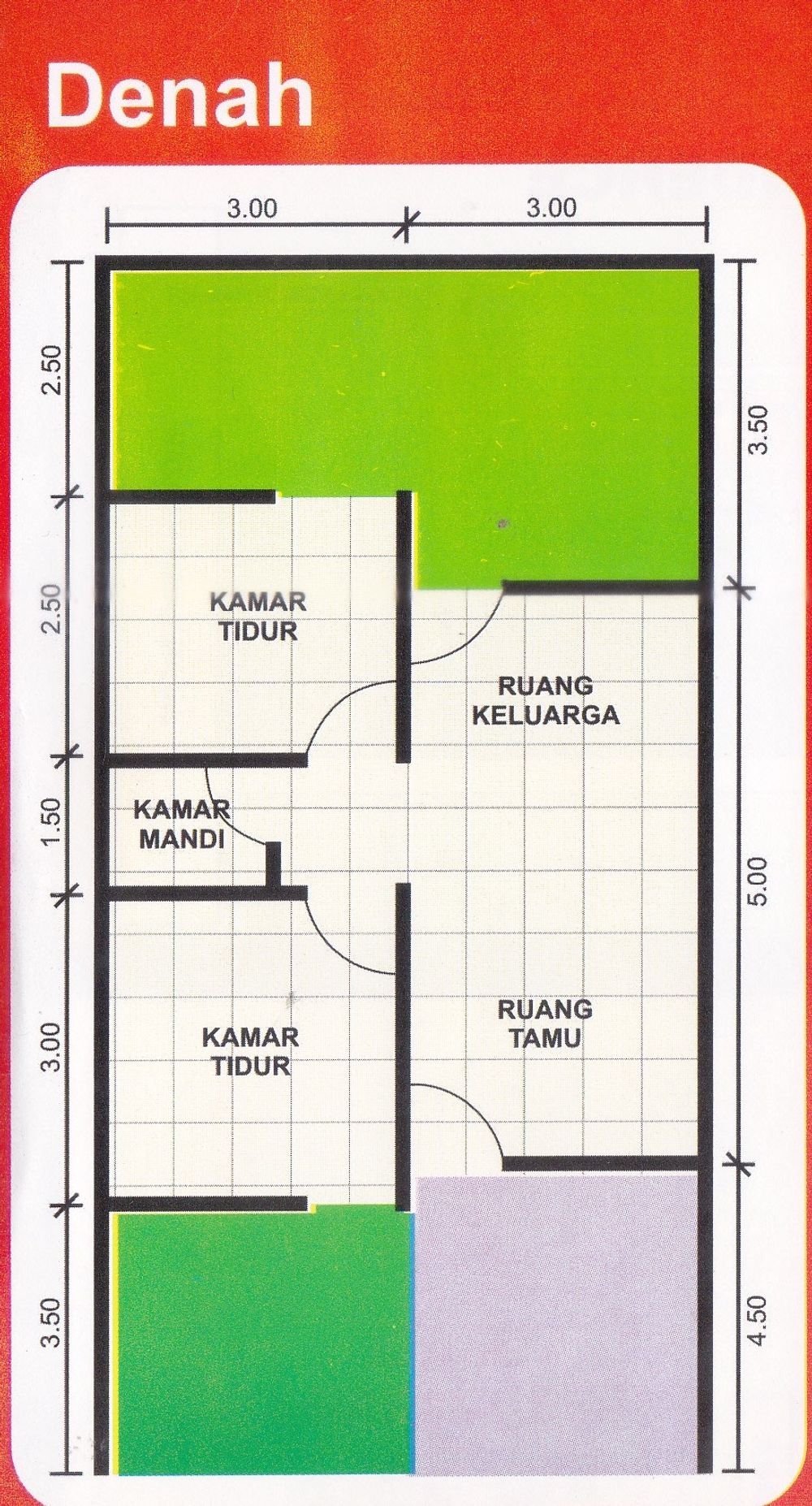 foto denah rumah tipe 36 perumahan TAMAN SERASI RESIDENCE