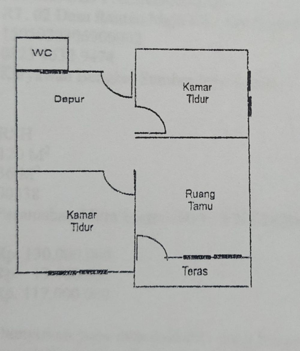 foto denah rumah tipe 36 perumahan Perumahan Mitra Lestari