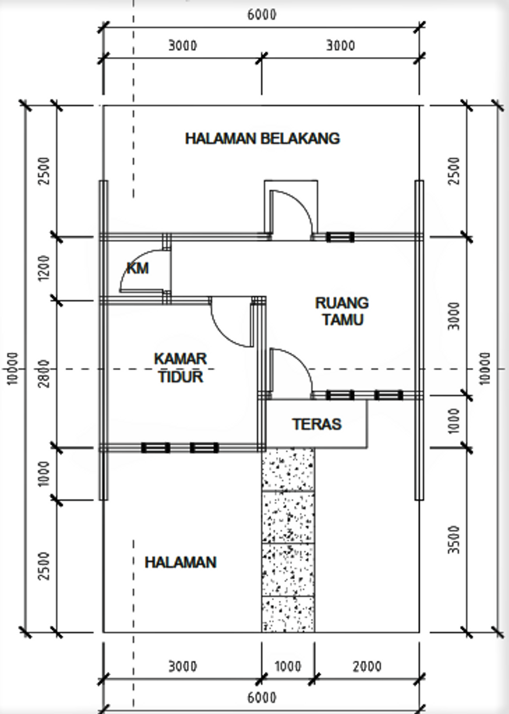 foto denah rumah tipe MUTIARA 22/60 perumahan Mutiara Tanjakan Mekar