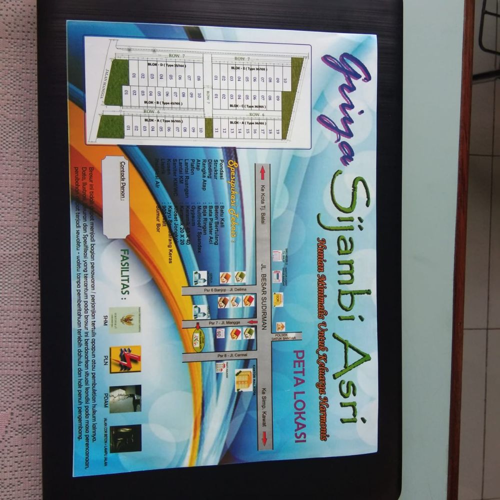 foto denah rumah tipe 36/105 perumahan Griya Sijambi Asri