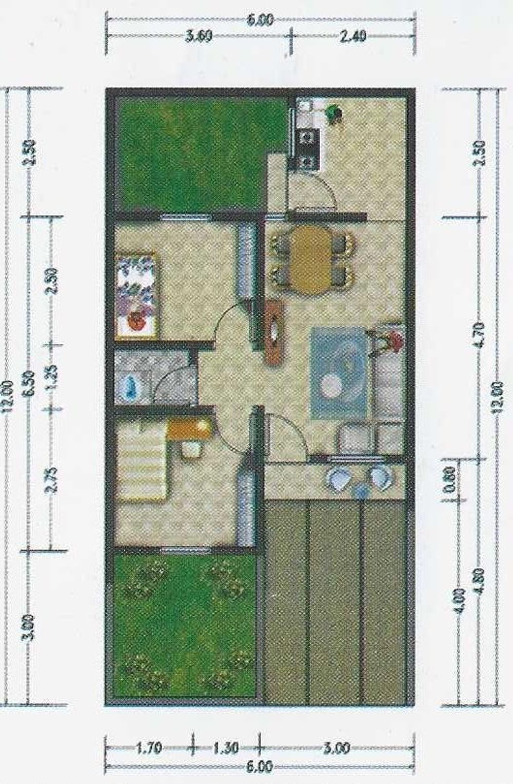 foto denah rumah tipe 45/72 perumahan Alisa City Nagreg