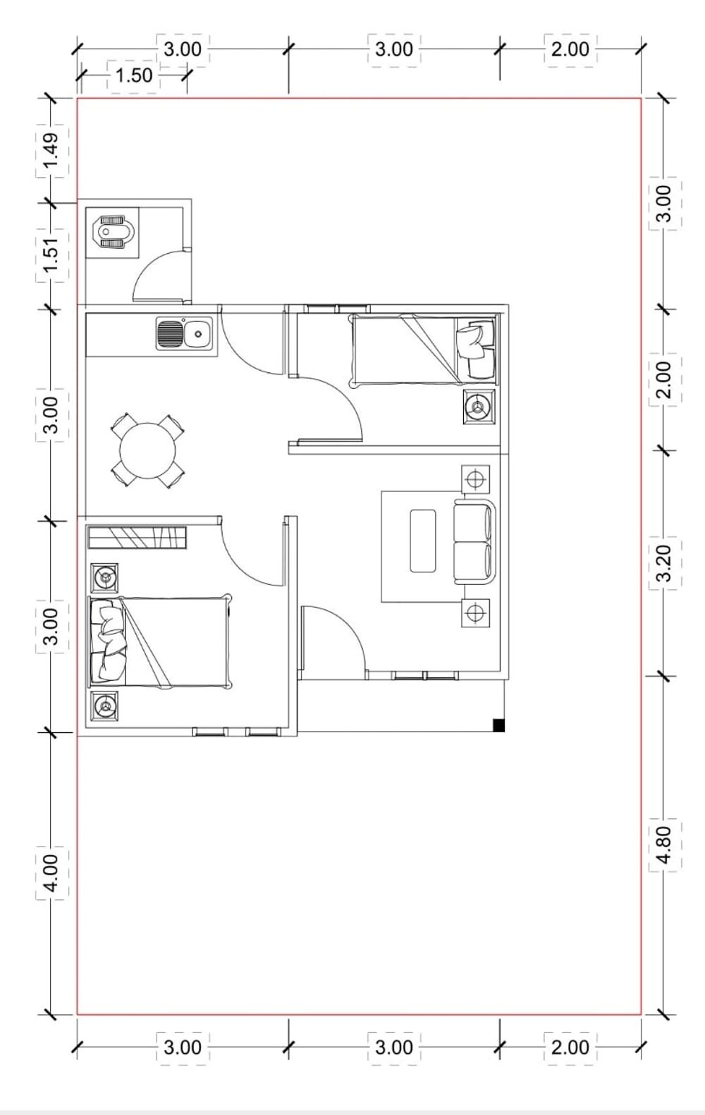foto denah rumah tipe 36 perumahan Bratanata residence 3 