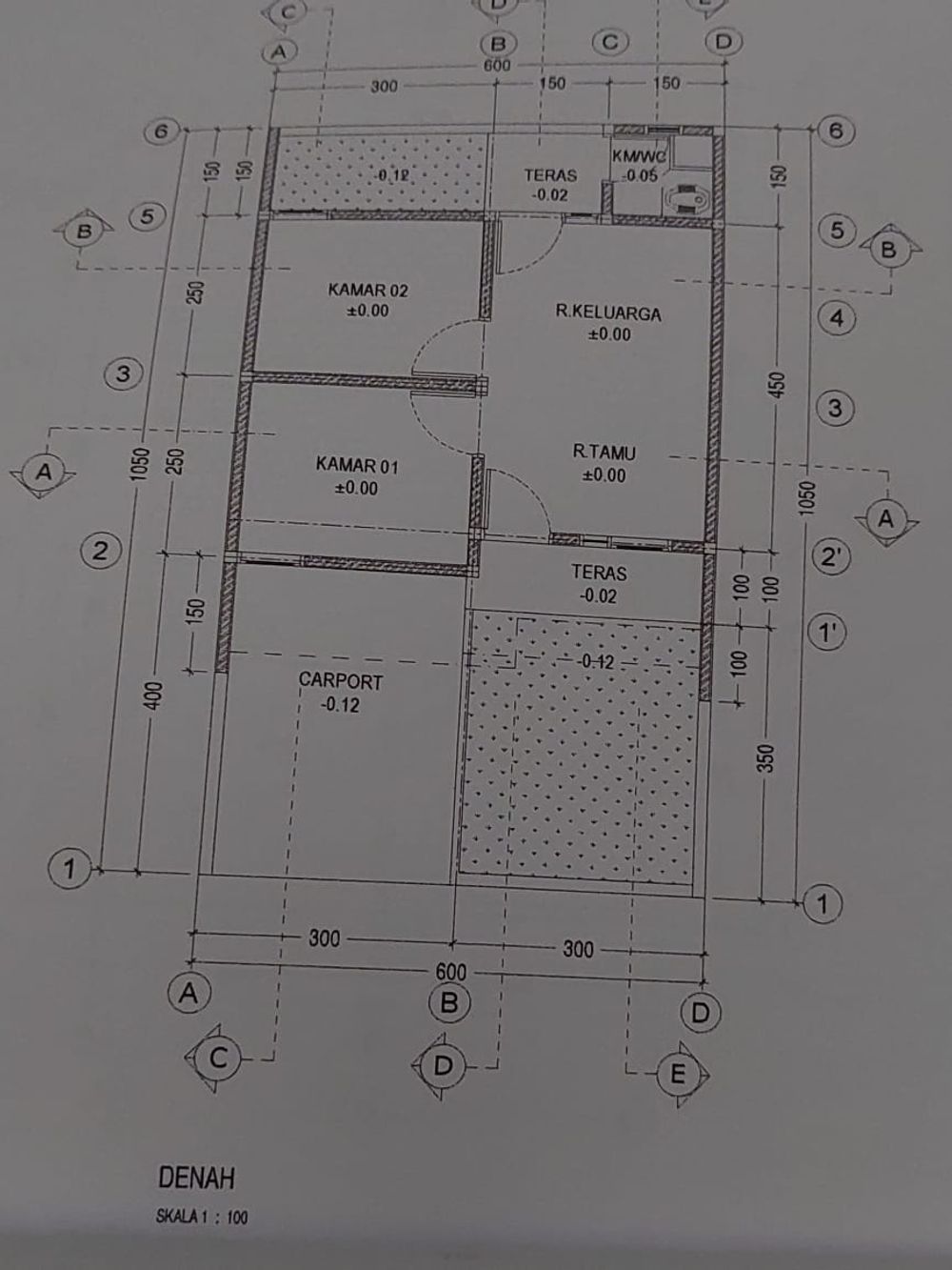 foto denah rumah tipe 36/60 perumahan KARANGANYAR INDAH PERMAI