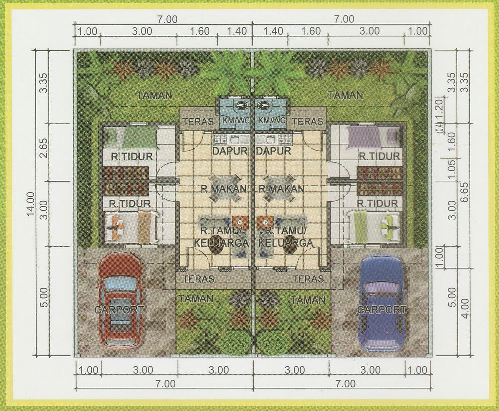 foto denah rumah tipe 36 perumahan Grand Taman Permata Indah (Tahap 4)