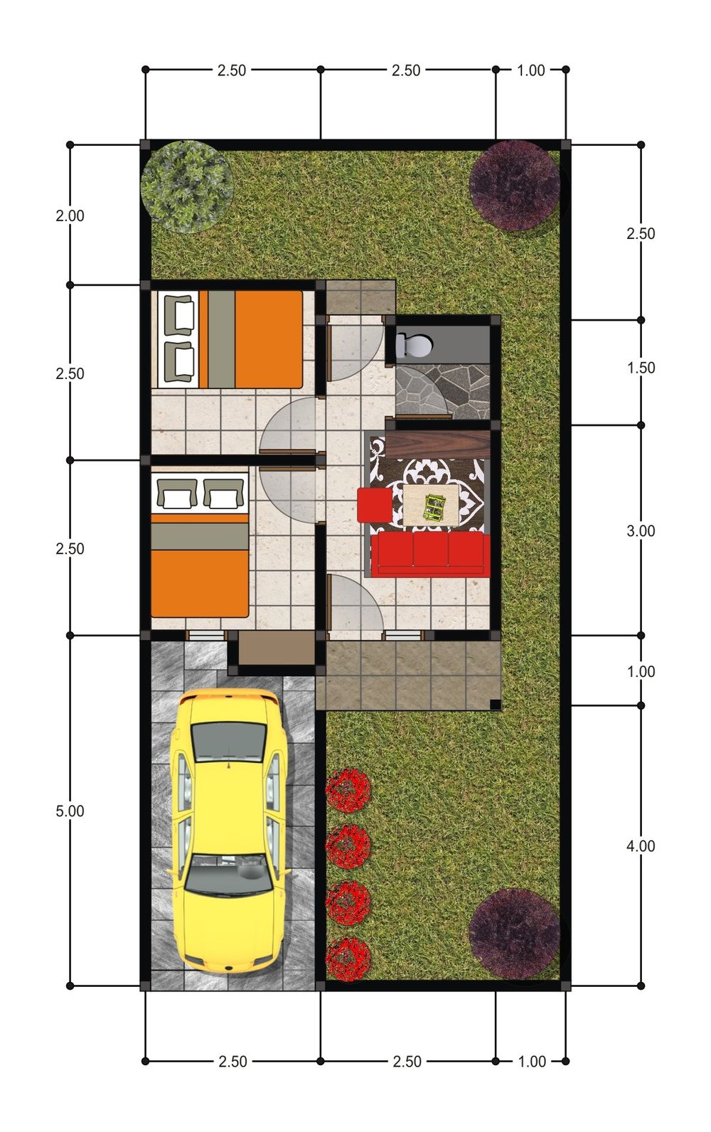 foto denah rumah tipe 27/84 perumahan Pesona Mijahan