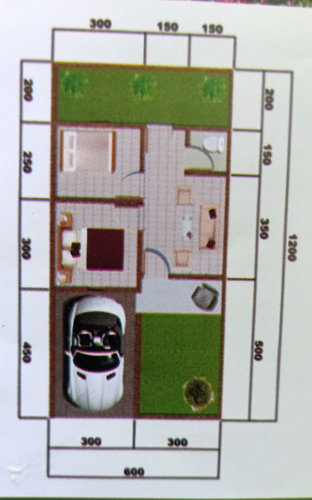 foto denah rumah tipe 36/72 perumahan Juwita Regency