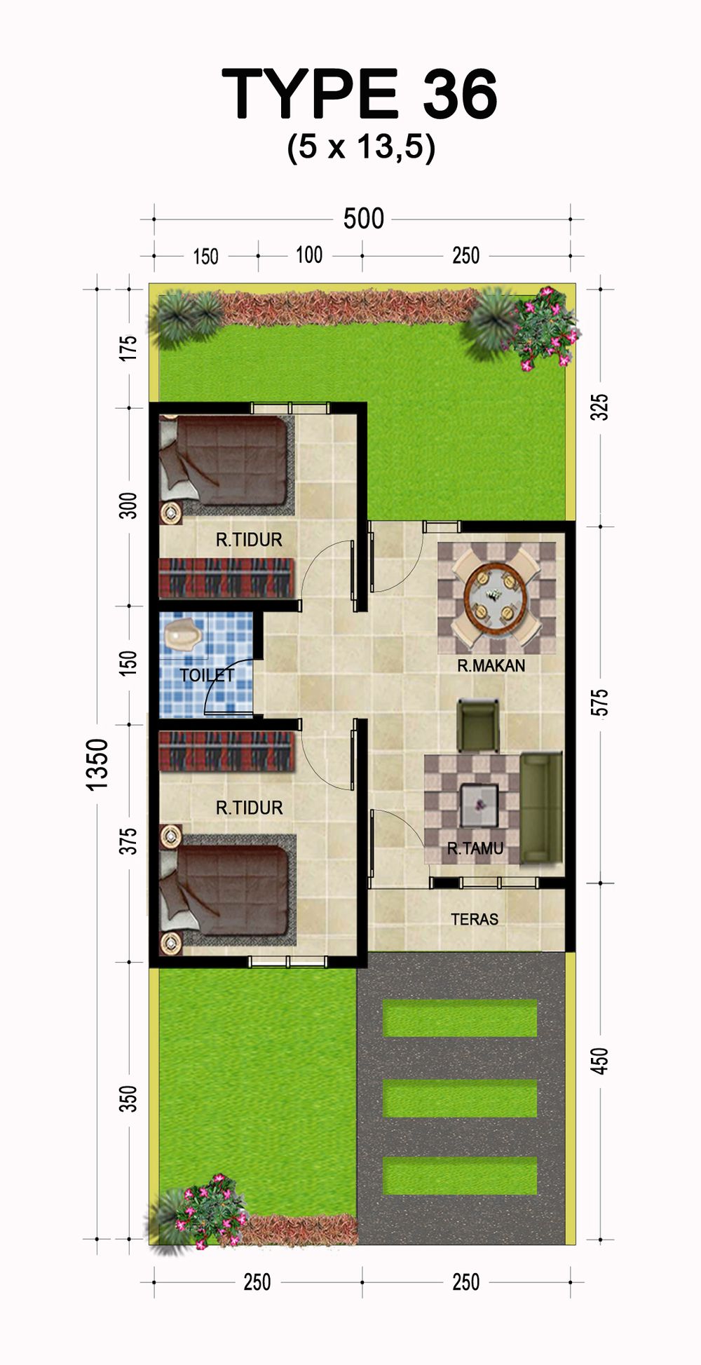 foto denah rumah tipe 36 (74) perumahan Citra Kampung Lalang