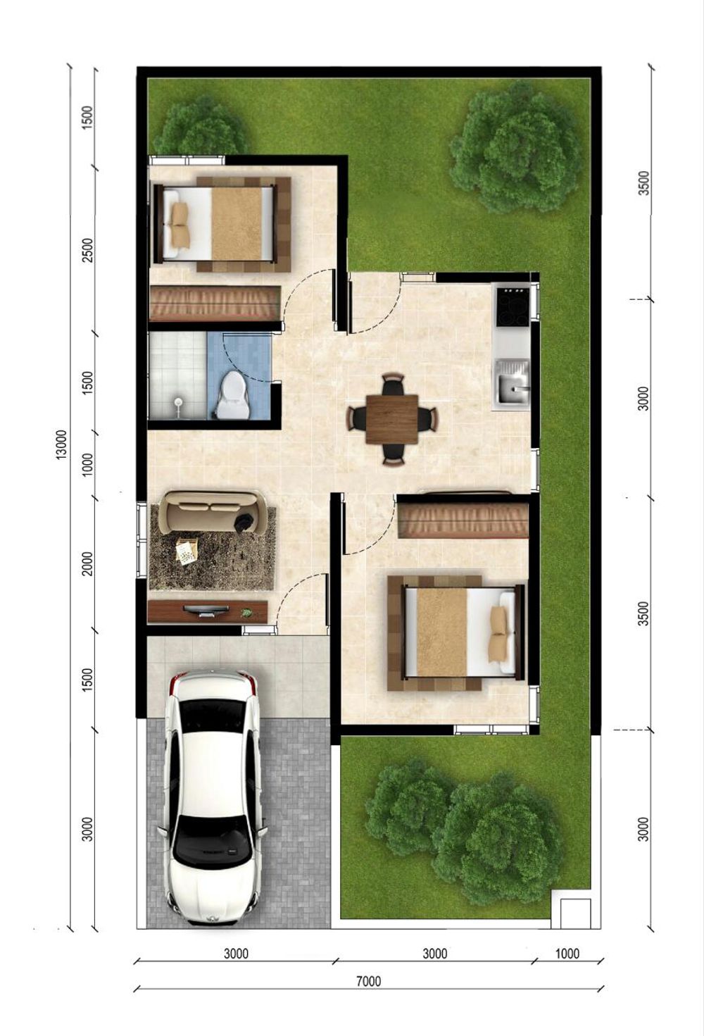 foto denah rumah tipe Single perumahan KOBA GREEN RESIDENCE