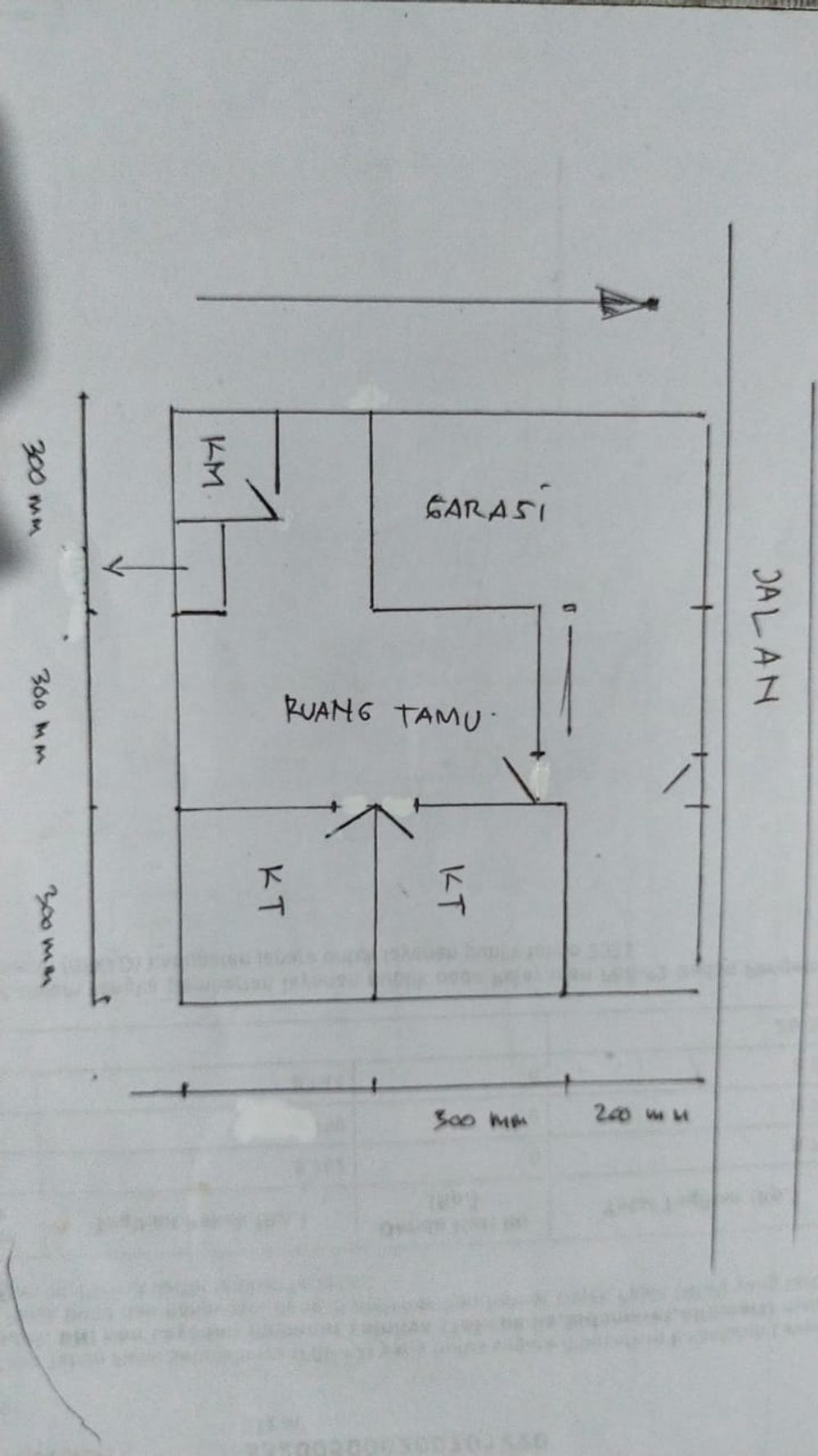 foto denah rumah tipe 45/72 perumahan PERUM GRIYA ALIZA