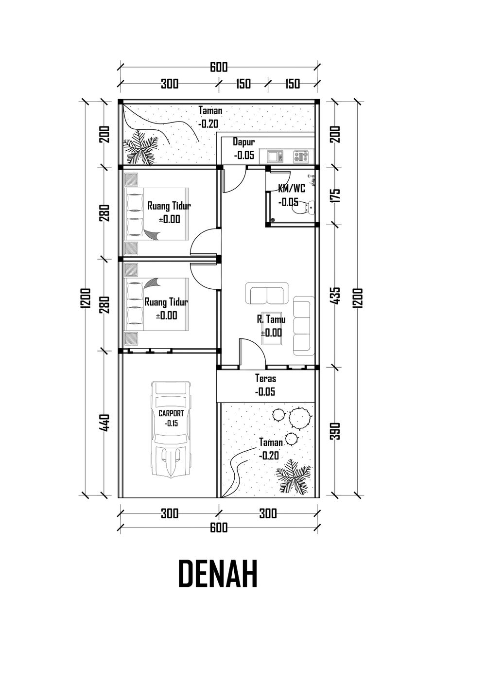 foto denah rumah tipe 36 perumahan PURI PERMATA HIJAU CLUSTER GAMBAS