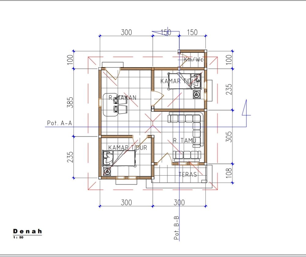 foto denah rumah tipe Subsidi perumahan Shafa Marwah