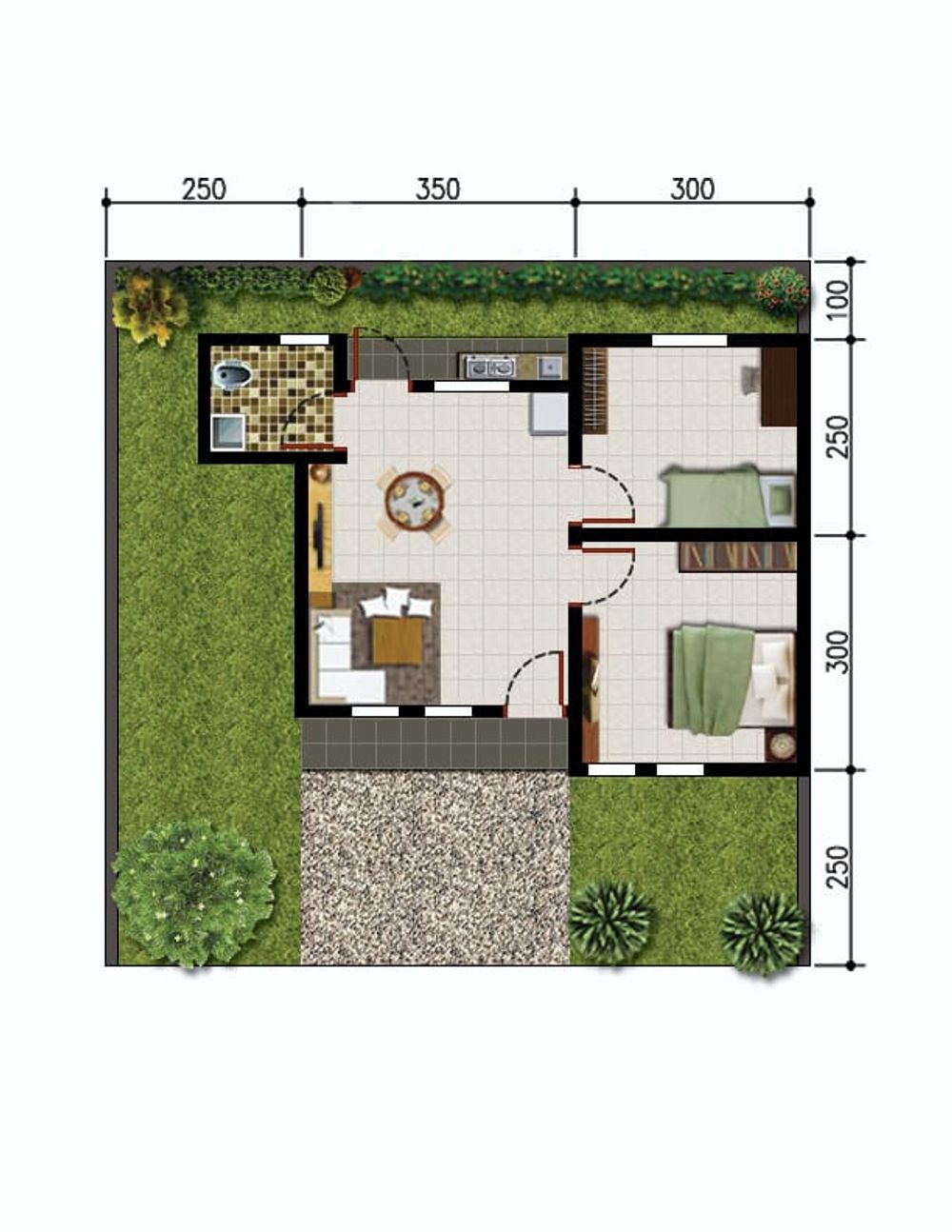 foto denah rumah tipe 36/125 perumahan BORANG RESIDENCE 2