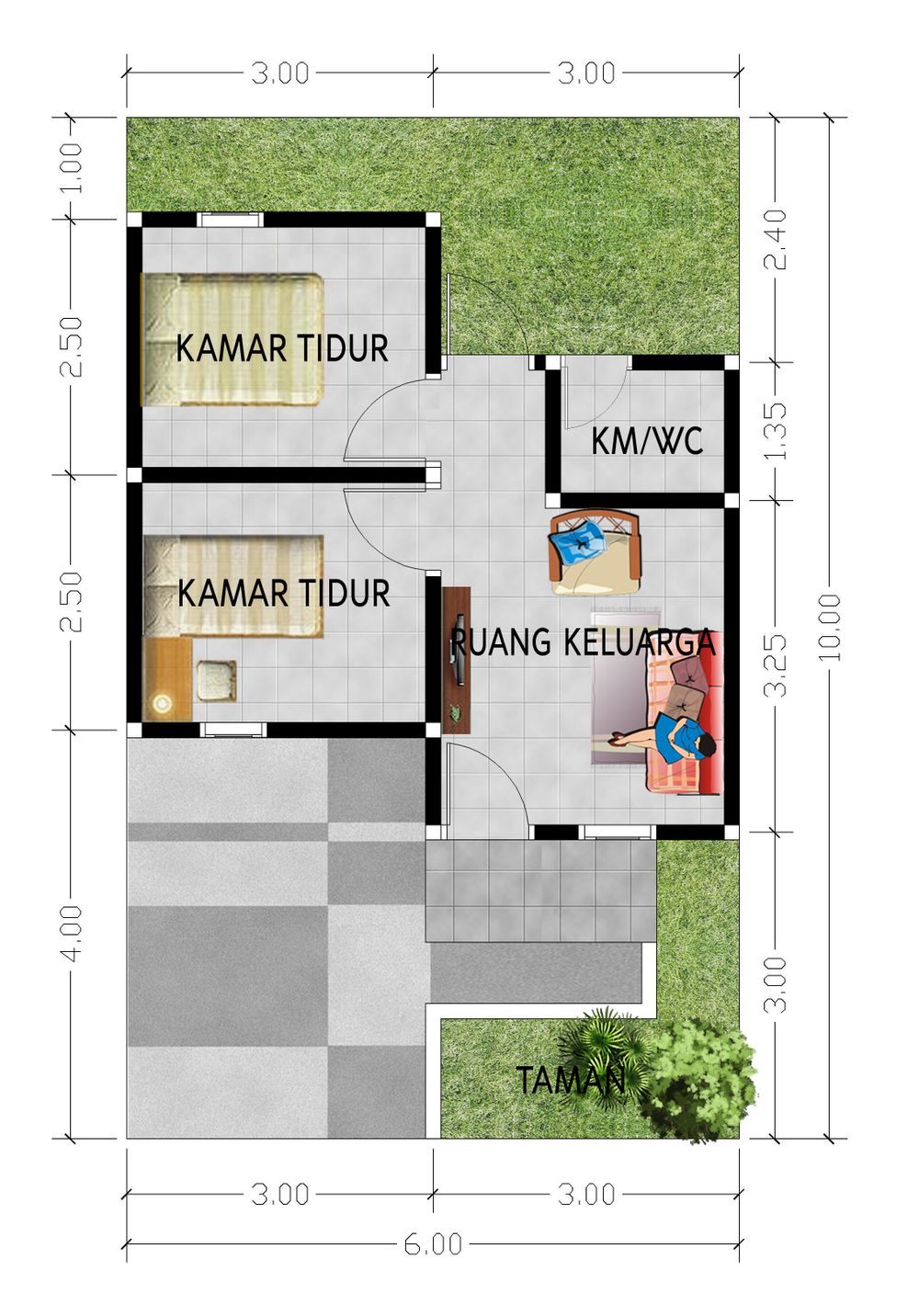 foto denah rumah tipe 30 perumahan BORO ASRI