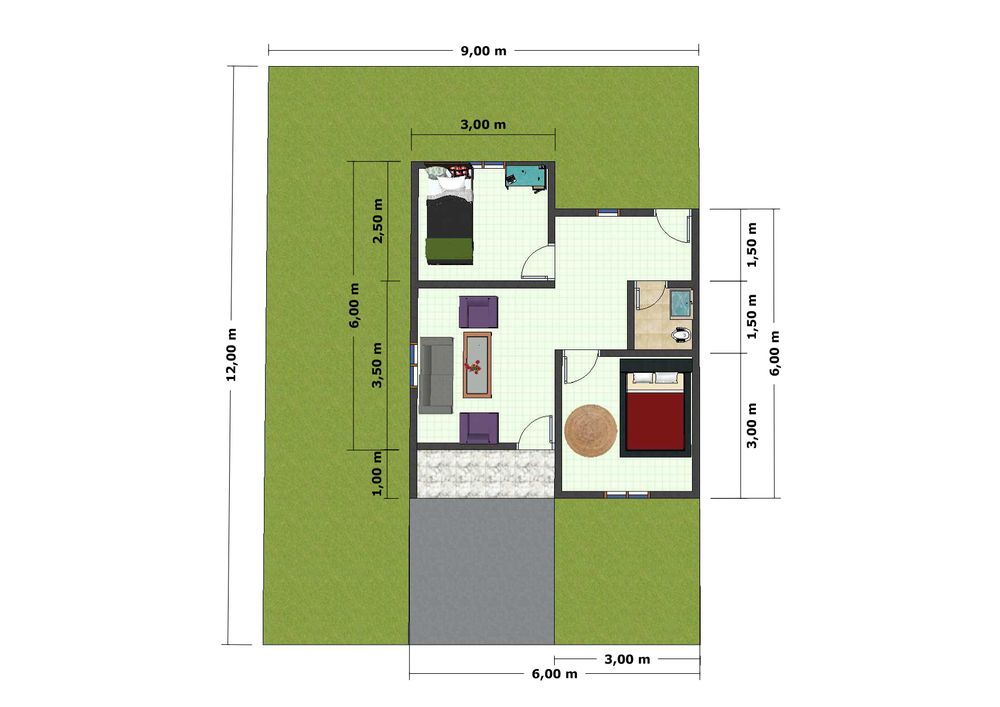 foto denah rumah tipe 36 perumahan RASAU RESIDENCE